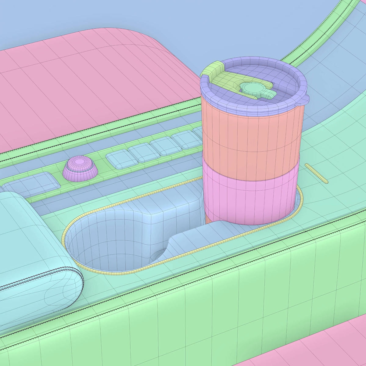 Enlarged cup wireframe